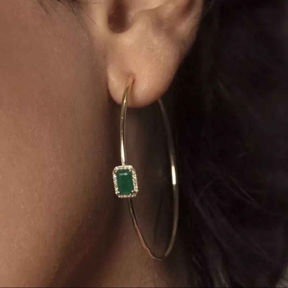 ✨✨Dainty Green Emerald Cut Earrings ✨✨